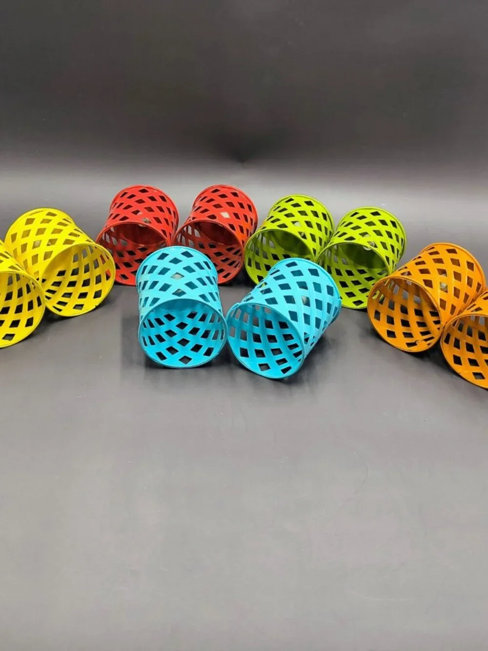 Lot of 10 Metal Lattice String Light Covers for Patio Garden Lights Multicolor